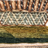 Flowers in Basket, Large 19th C. Theorem-esque Chenille Stumpwork Embroidery on Silk