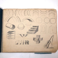 Lucy Jones' Mid 19th C. Sketchbooks (2) Filled with Graphite Drawings