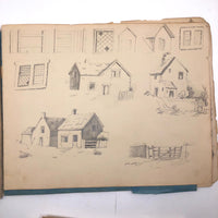 Lucy Jones' Mid 19th C. Sketchbooks (2) Filled with Graphite Drawings