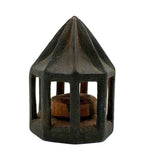 Unusual Old Architectural Whimsy Carving in Crusty Dark Green Paint