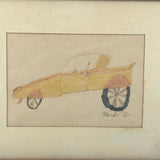 Race Car, Perfectly Faded Vintage Marker Drawing, Mark '76