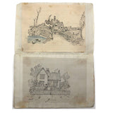 Very Sweet 19th C. Handmade Notebook with Lots of Animal Drawings