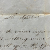 Ode to the Alphabet, Earlier 19th Century Manuscript Tribute to the Useful, Pleasant, and Ever-Unfolding A,B,C's