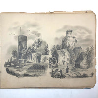 Lucy Jones' Mid 19th C. Sketchbooks (2) Filled with Graphite Drawings