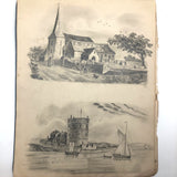 Lucy Jones' Mid 19th C. Sketchbooks (2) Filled with Graphite Drawings