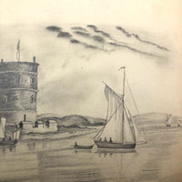 Lucy Jones' Mid 19th C. Sketchbooks (2) Filled with Graphite Drawings