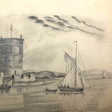 Lucy Jones' Mid 19th C. Sketchbooks (2) Filled with Graphite Drawings