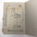 Very Sweet 19th C. Handmade Notebook with Lots of Animal Drawings