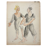 Pair of Dancers, Adelaide Lawson Gaylor Watercolor, c. 1930s