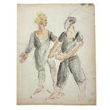 Pair of Dancers, Adelaide Lawson Gaylor Watercolor, c. 1930s
