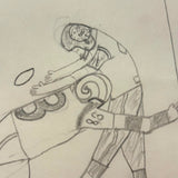 Another Excellent c. 1960s Naive Football Drawing: RAMS