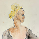 Pair of Dancers, Adelaide Lawson Gaylor Watercolor, c. 1930s