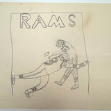 Another Excellent c. 1960s Naive Football Drawing: RAMS