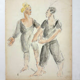 Pair of Dancers, Adelaide Lawson Gaylor Watercolor, c. 1930s