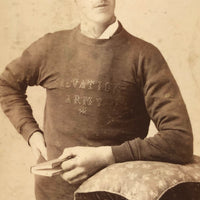 Studious Looking Young Man in Salvation Army Sweater, Antique CDV