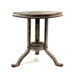 Much Sat Upon Antique Iron Milking Stool in Old White Paint