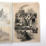 Very Sweet 19th C. Handmade Notebook with Lots of Animal Drawings