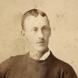 Studious Looking Young Man in Salvation Army Sweater, Antique CDV