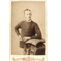 Studious Looking Young Man in Salvation Army Sweater, Antique CDV