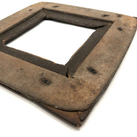 Antique Board and Rubber Found Object (Square Frame)