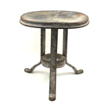 Much Sat Upon Antique Iron Milking Stool in Old White Paint