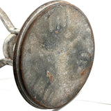 Much Sat Upon Antique Iron Milking Stool in Old White Paint