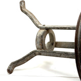 Much Sat Upon Antique Iron Milking Stool in Old White Paint