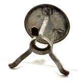 Much Sat Upon Antique Iron Milking Stool in Old White Paint