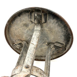 Much Sat Upon Antique Iron Milking Stool in Old White Paint