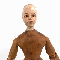 Hand-carved Articulated Mannequin with Bright Eyes and Two Mended (Now Stiff!) Joints