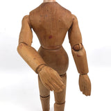 Hand-carved Articulated Mannequin with Bright Eyes and Two Mended (Now Stiff!) Joints