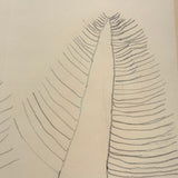 Two Spiky Trees, Creature on Branch, New Favorite Child's Graphite Drawing, by Laverne Lovell