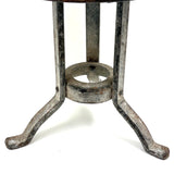 Much Sat Upon Antique Iron Milking Stool in Old White Paint
