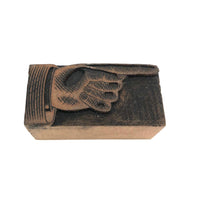 Old Pointing Hand Wooden Letterpress Print Block