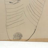 Two Spiky Trees, Creature on Branch, New Favorite Child's Graphite Drawing, by Laverne Lovell