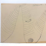 Two Spiky Trees, Creature on Branch, New Favorite Child's Graphite Drawing, by Laverne Lovell