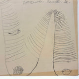 Two Spiky Trees, Creature on Branch, New Favorite Child's Graphite Drawing, by Laverne Lovell