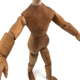 Hand-carved Articulated Mannequin with Bright Eyes and Two Mended (Now Stiff!) Joints