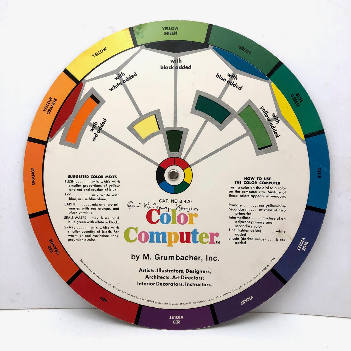 Colour Computer Task Picture 1972 Grumbacher Color Computer Color Wheel – critical EYE Finds