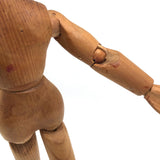 Hand-carved Articulated Mannequin with Bright Eyes and Two Mended (Now Stiff!) Joints