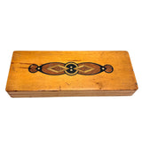 Handsome and Useful c. 1940s Pencil Box with Deco Faux Inlay Graphic