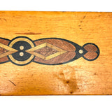 Handsome and Useful c. 1940s Pencil Box with Deco Faux Inlay Graphic