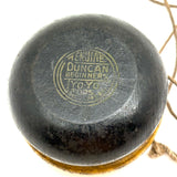 1930s Duncan Beginner's Yoyo in Black and Beautifully Aged Yellow Paint