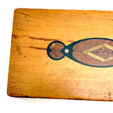 Handsome and Useful c. 1940s Pencil Box with Deco Faux Inlay Graphic