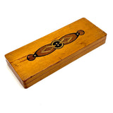 Handsome and Useful c. 1940s Pencil Box with Deco Faux Inlay Graphic