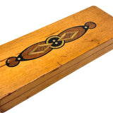 Handsome and Useful c. 1940s Pencil Box with Deco Faux Inlay Graphic