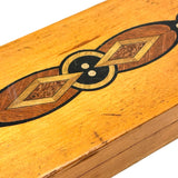 Handsome and Useful c. 1940s Pencil Box with Deco Faux Inlay Graphic