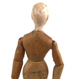 Hand-carved Articulated Mannequin with Bright Eyes and Two Mended (Now Stiff!) Joints