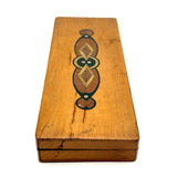 Handsome and Useful c. 1940s Pencil Box with Deco Faux Inlay Graphic