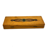 Handsome and Useful c. 1940s Pencil Box with Deco Faux Inlay Graphic